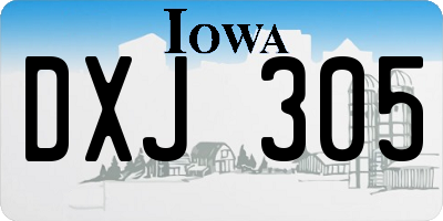 IA license plate DXJ305