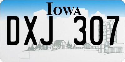 IA license plate DXJ307