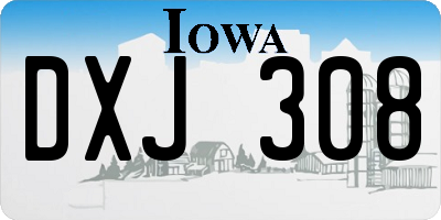 IA license plate DXJ308