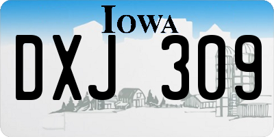 IA license plate DXJ309