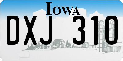 IA license plate DXJ310