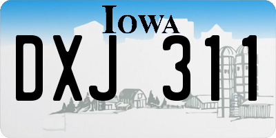 IA license plate DXJ311