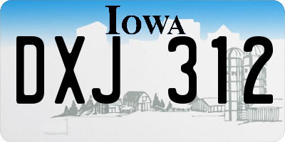 IA license plate DXJ312