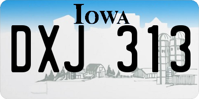 IA license plate DXJ313