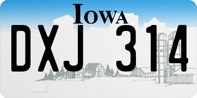 IA license plate DXJ314