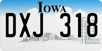 IA license plate DXJ318