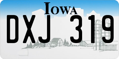 IA license plate DXJ319