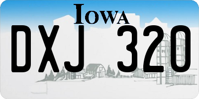 IA license plate DXJ320
