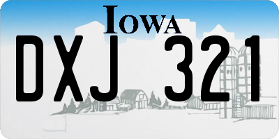 IA license plate DXJ321