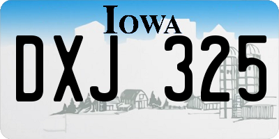 IA license plate DXJ325