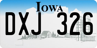 IA license plate DXJ326