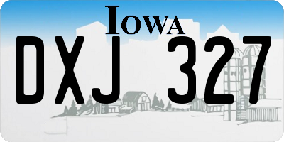 IA license plate DXJ327