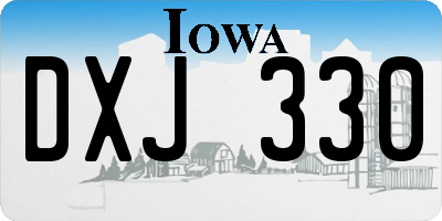 IA license plate DXJ330