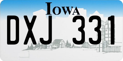 IA license plate DXJ331