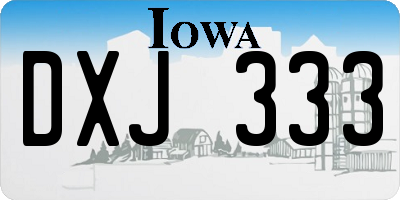 IA license plate DXJ333