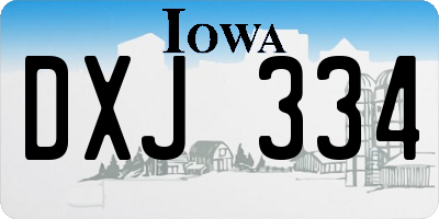 IA license plate DXJ334