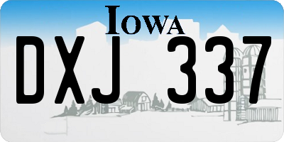 IA license plate DXJ337