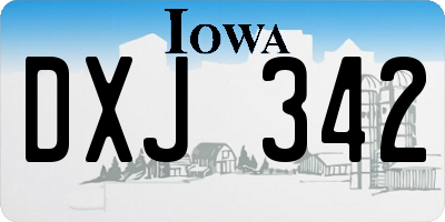 IA license plate DXJ342