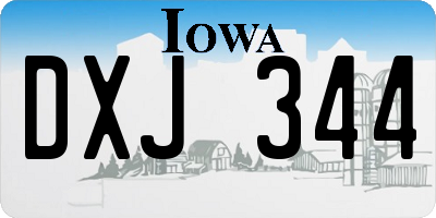 IA license plate DXJ344