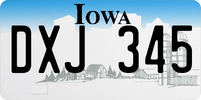 IA license plate DXJ345