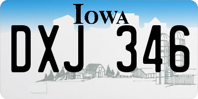 IA license plate DXJ346