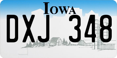 IA license plate DXJ348