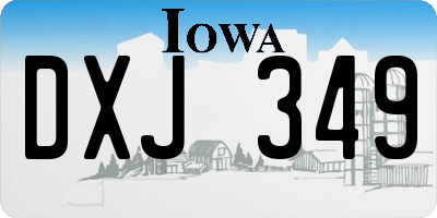 IA license plate DXJ349