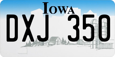 IA license plate DXJ350