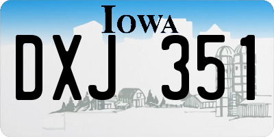 IA license plate DXJ351