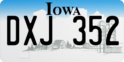 IA license plate DXJ352