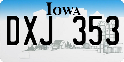 IA license plate DXJ353