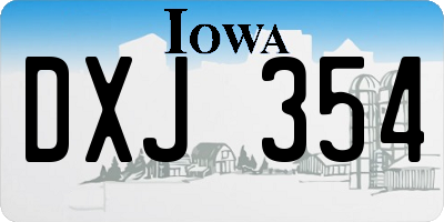 IA license plate DXJ354
