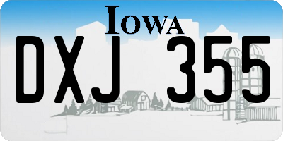 IA license plate DXJ355