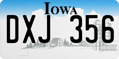 IA license plate DXJ356