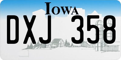 IA license plate DXJ358