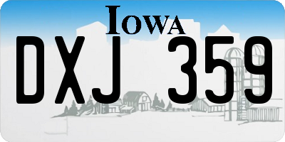 IA license plate DXJ359