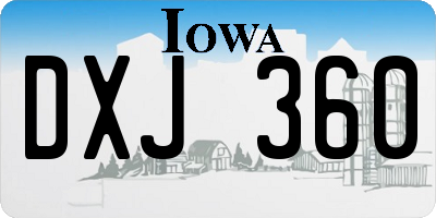 IA license plate DXJ360