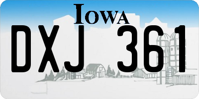 IA license plate DXJ361