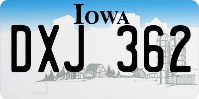 IA license plate DXJ362
