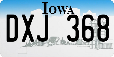 IA license plate DXJ368