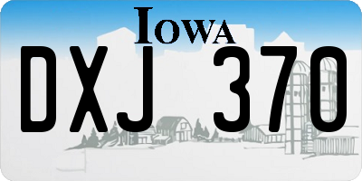 IA license plate DXJ370