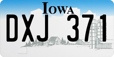 IA license plate DXJ371