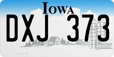 IA license plate DXJ373