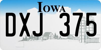 IA license plate DXJ375