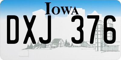 IA license plate DXJ376