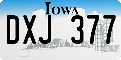 IA license plate DXJ377