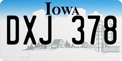 IA license plate DXJ378