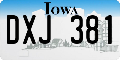 IA license plate DXJ381