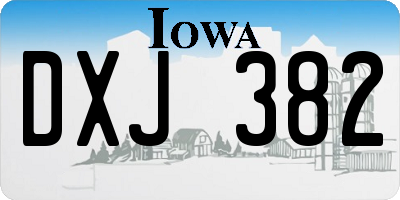 IA license plate DXJ382