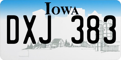 IA license plate DXJ383